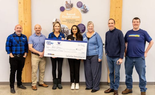 HuskyHack winner check presentation photo