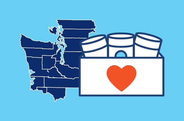 Food Drive Icon and Western Washington counties