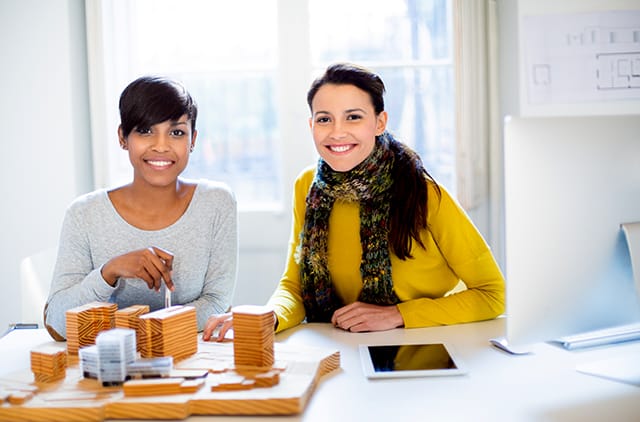 Two architects in their studio