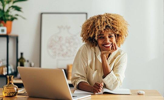 woman at computer